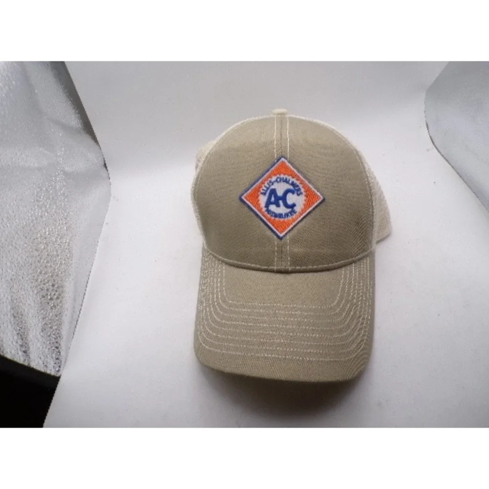 Allis-Chalmers Milwaukee Tractor Trucker Hat Tan Mesh Back‎ Adjustable Cap 7584K